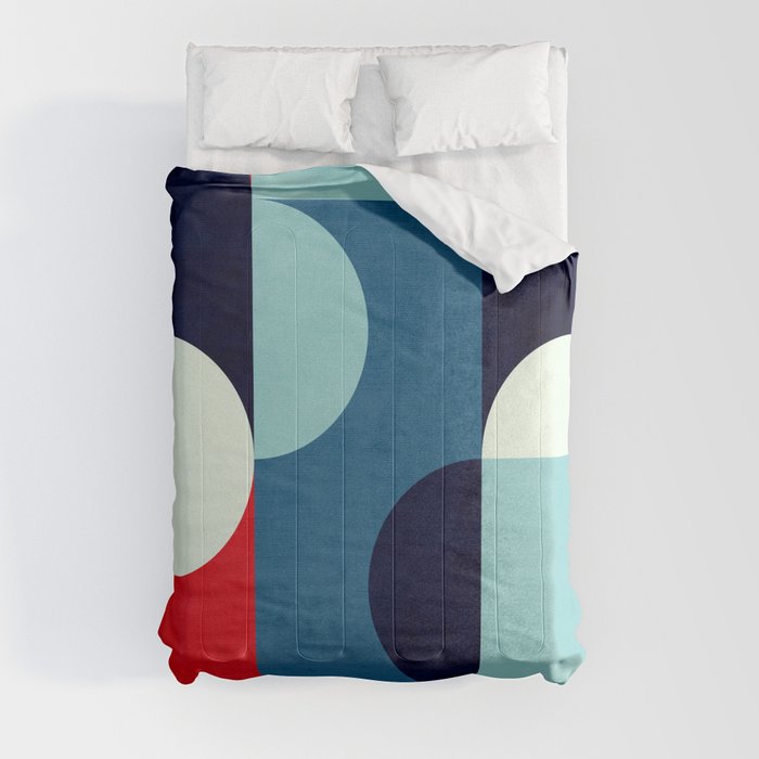 Modern Geometric Abstract Bauhaus Style Art Comforter