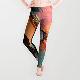 Artist's Palette Of Colorful Paint With Brushes Leggings