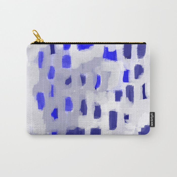 Symba - abstract painting dorm college decor art dots indigo blue grey modern canvas art Carry-All Pouch