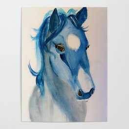 blue horse Poster