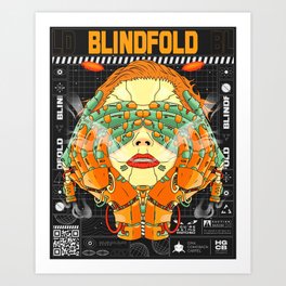 Mech Blindfold; Smoked Haze series with urban design Art Print