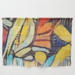 Abstract Colorful Structured Organic Lines Wall Hanging