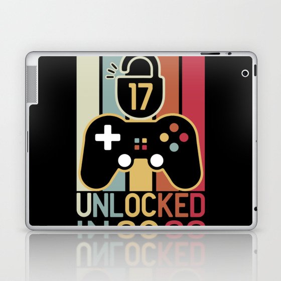 Level 17 unlocked in 2022 17th birthday gamer gift Laptop & iPad Skin