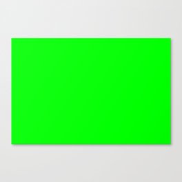 Lime Green Solid Color Popular Hues Patternless Shades of Lime Collection Hex #00ff00 Canvas Print
