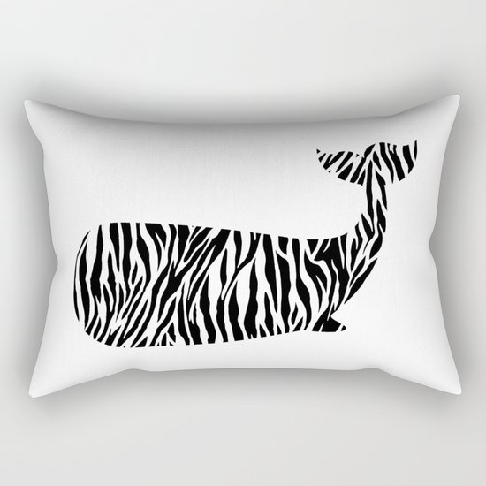 Whale with zebra print Rectangular Pillow