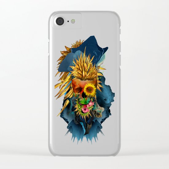 Floral Skull Vivid III Clear iPhone Case