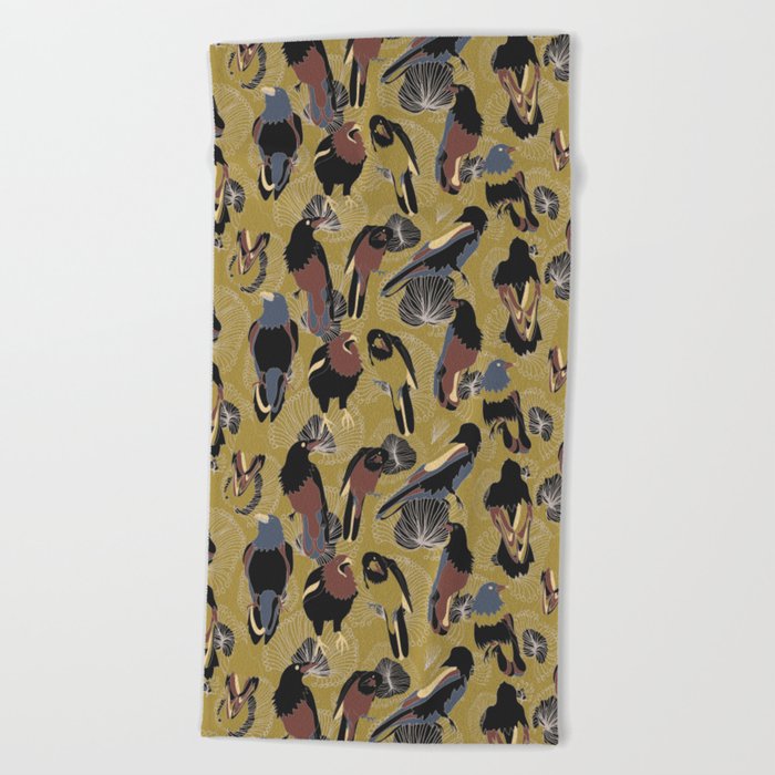 Birds of Prey in Gold Beach Towel by AprilianEarthling Society6