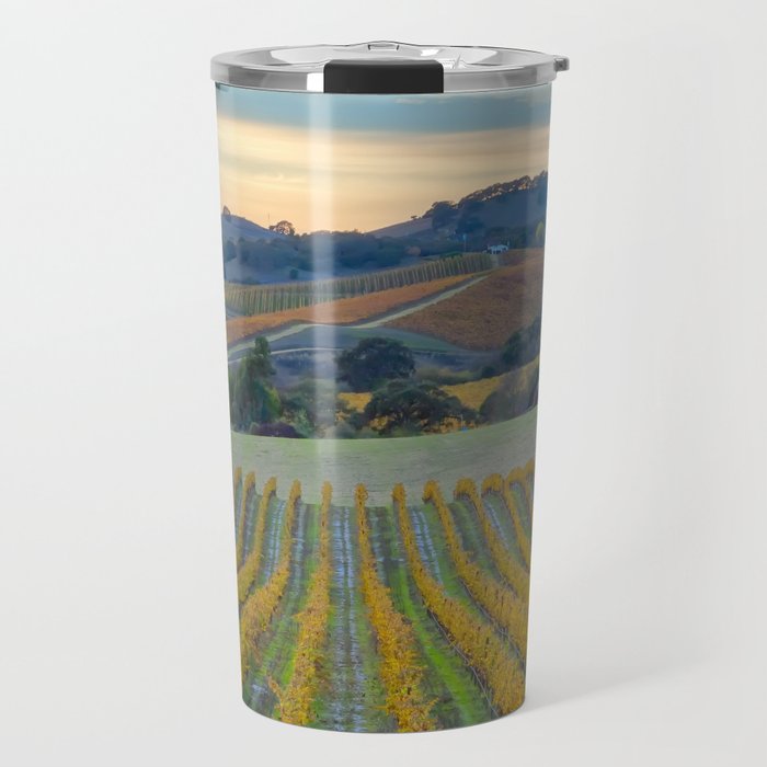 Vineyard Sunset vertical Travel Mug