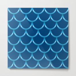 Mermaid Scales Metal Print | Drawing, Blue, Nature, Digital, Fish, Shiny, Mermaid, Vector, Pattern, Wave 