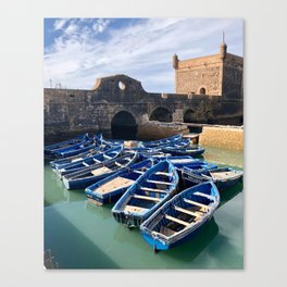 Blue Boats, Essaouira, Morocco Canvas Print