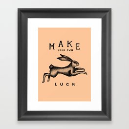 MAKE YOUR OWN LUCK (Coral) Framed Art Print