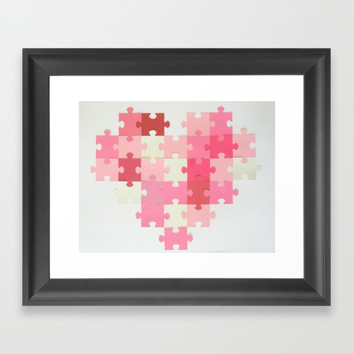 Puzzled Heart Framed Art Print