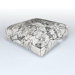 Algeria, Algiers - Illustrated Map Design Outdoor Floor Cushion