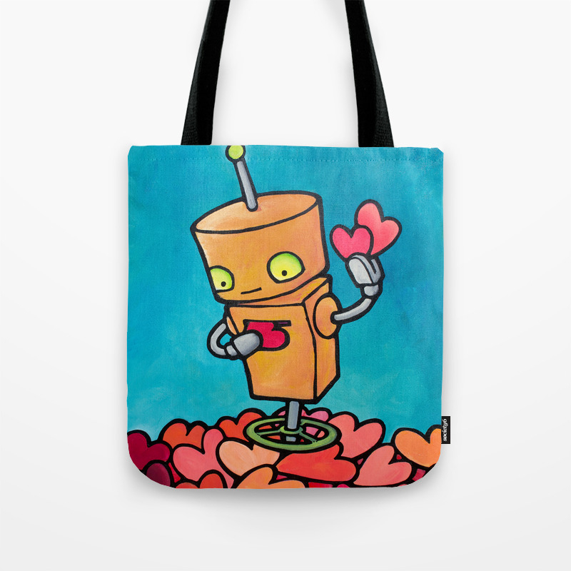 Robot Fill Up Your Heartbox Tote Bag By Mydetic Society6