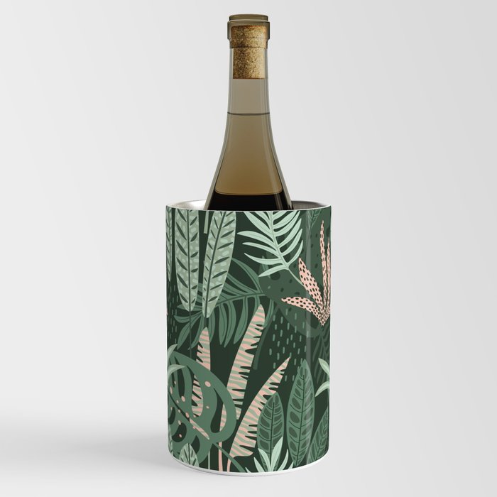 Plants Tropical Pattern - Botanical Palm Summer Wine Chiller