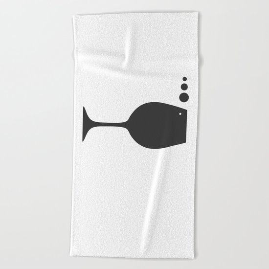 Fish and Wine Beach Towel
