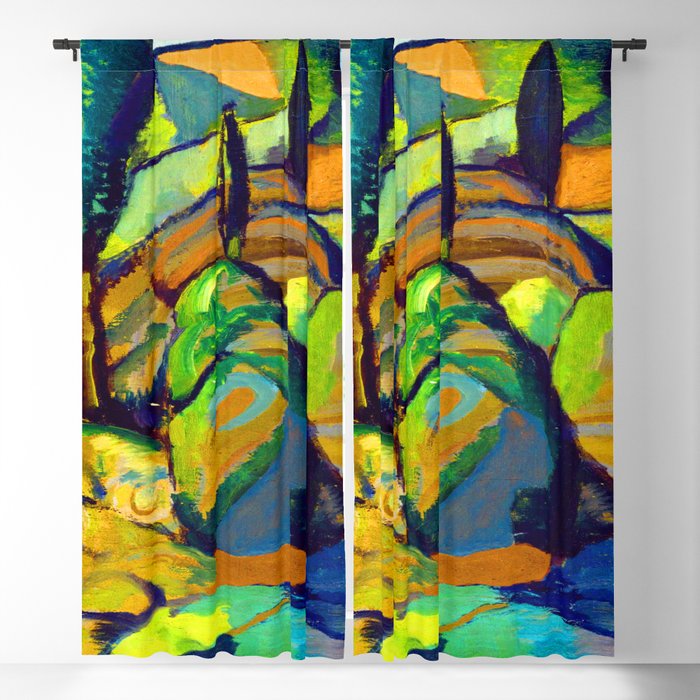 Charles H. Walther Abstract Landscape Blackout Curtain