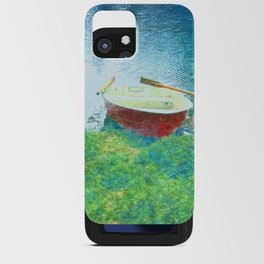 rowboat impressionism painted realistic scene iPhone Card Case