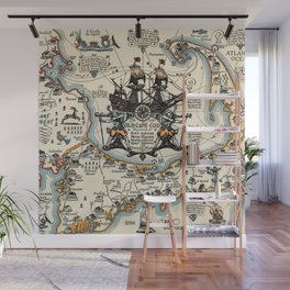 1930 Vintage Map of Old Cape Cod Wall Mural