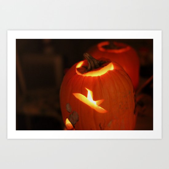 Bat Pumpkin Art Print