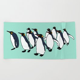 March of Penguins Beach Towel