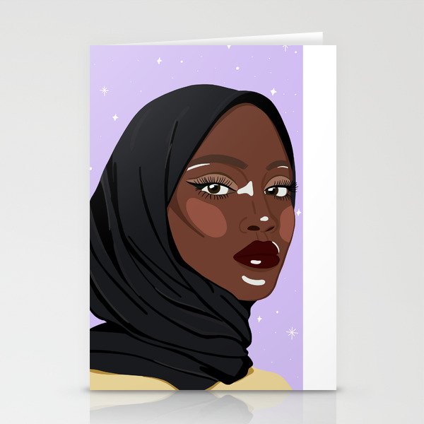 Muslim Girl Illustration Stationery Cards