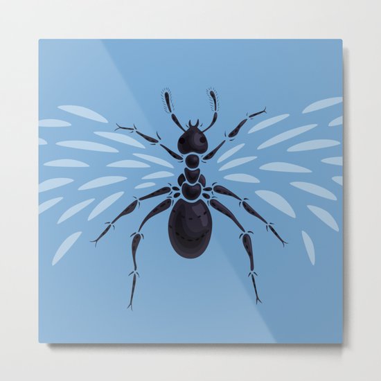 Weird Abstract Flying Ant Metal Print