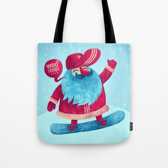 Snowboard Santa Tote Bag