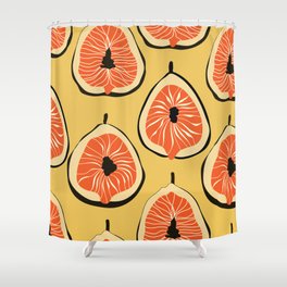 Cute doodles fig fruits seamless pattern Shower Curtain