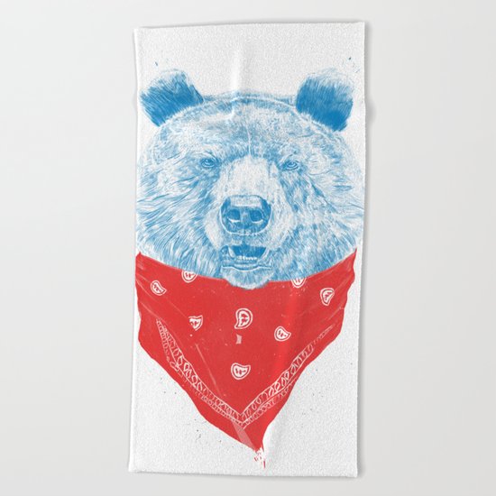 Wild bear (color version) Beach Towel
