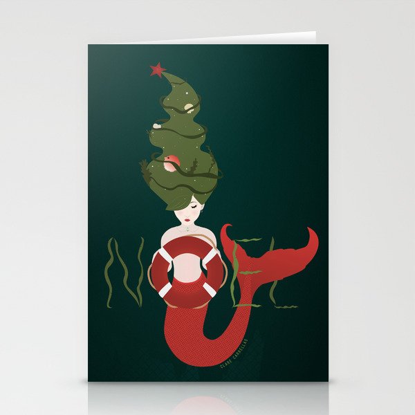 Christmas Mermaid Noel Stationery Cards