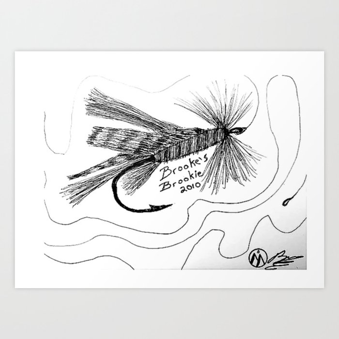 Trout Fly #2 Fly Fishing Art, Original Art, Art Print