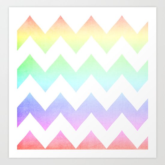Watercolor Chevrons Art Print