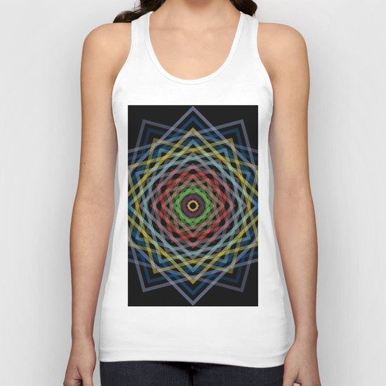 Colorful Geometric Pattern V Unisex Tank Top