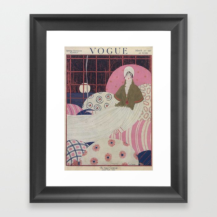 Vintage Fashion Magazine Cover March 1917 - Pink Bedroom Framed Art Print