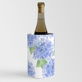Elegant lavender lilac watercolor hydrangea floral Wine Chiller