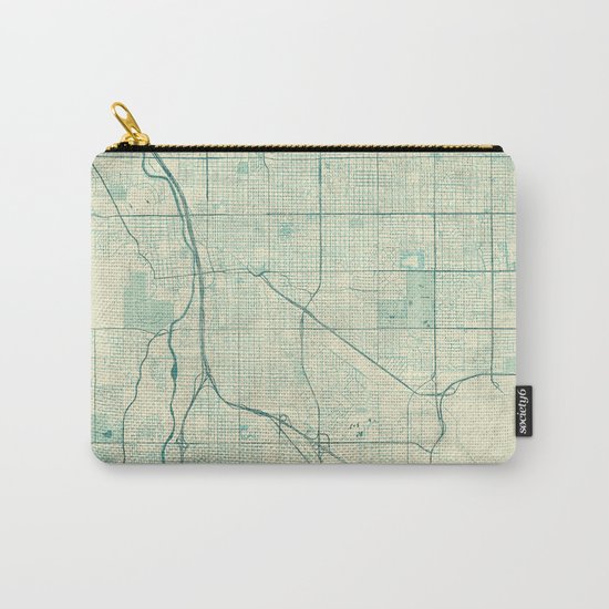 Tucson Map Blue Vintage Carry-All Pouch
