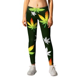 Cannabis seamless pattern Leggings