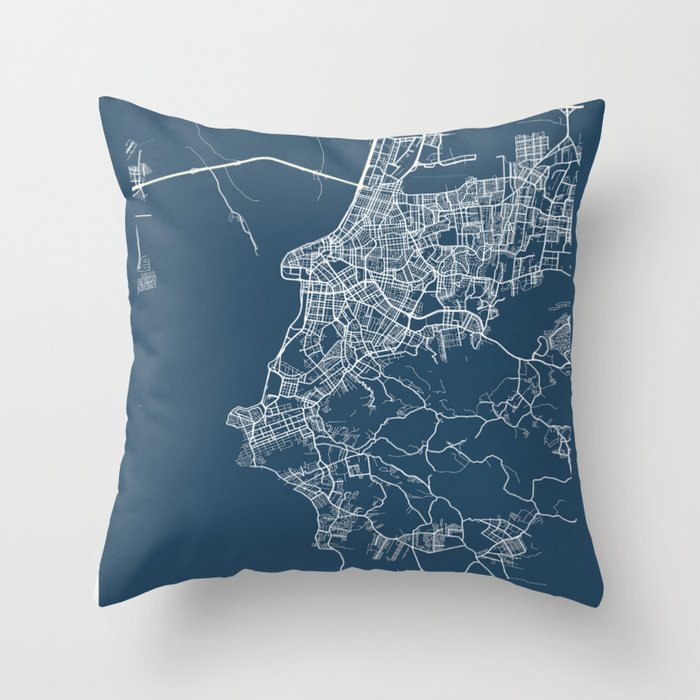 Porto city cartography Throw Pillow