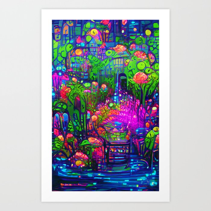 Neon garden Art Print