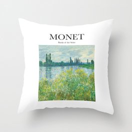 Monet - Banks of the Seine Throw Pillow