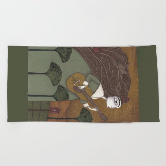 The Guitar Player Beach Towel
