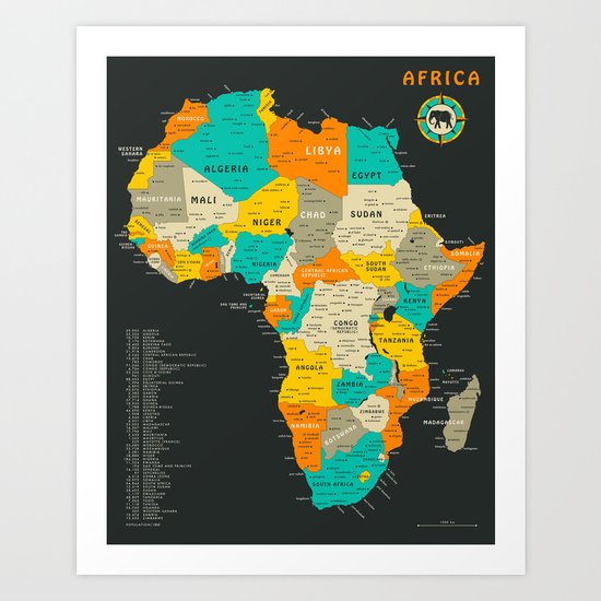 AFRICA MAP Art Print