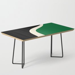 Simple Waves 3 - Green, Cream and Black Coffee Table