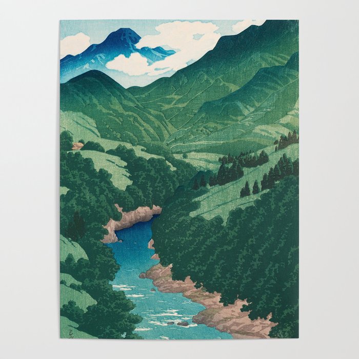 River Yana by Kawase Hasui - Japanese Vintage Woodblock Ukiyo-e Print Poster