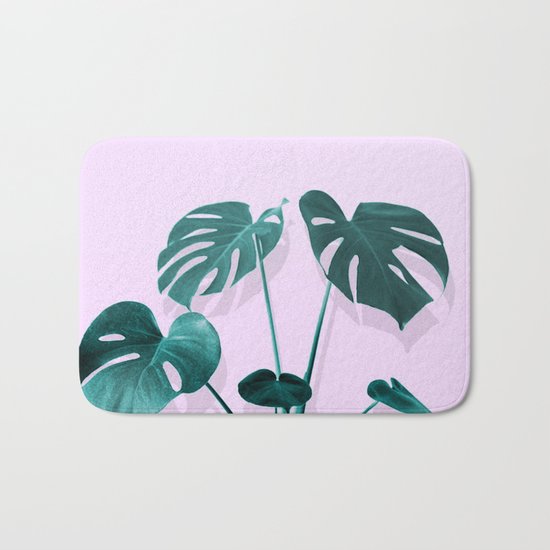Monstera Palm on Musk Bath Mat