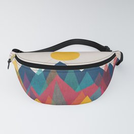 Uphill Battle Fanny Pack | Abstract, Illustration, Whimsical, Geometric, Landscape, Minimalism, Colorful, Modern, Curated, Mountain 