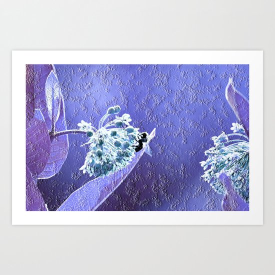 Blooming in the sky (blue-purple granite) Art Print