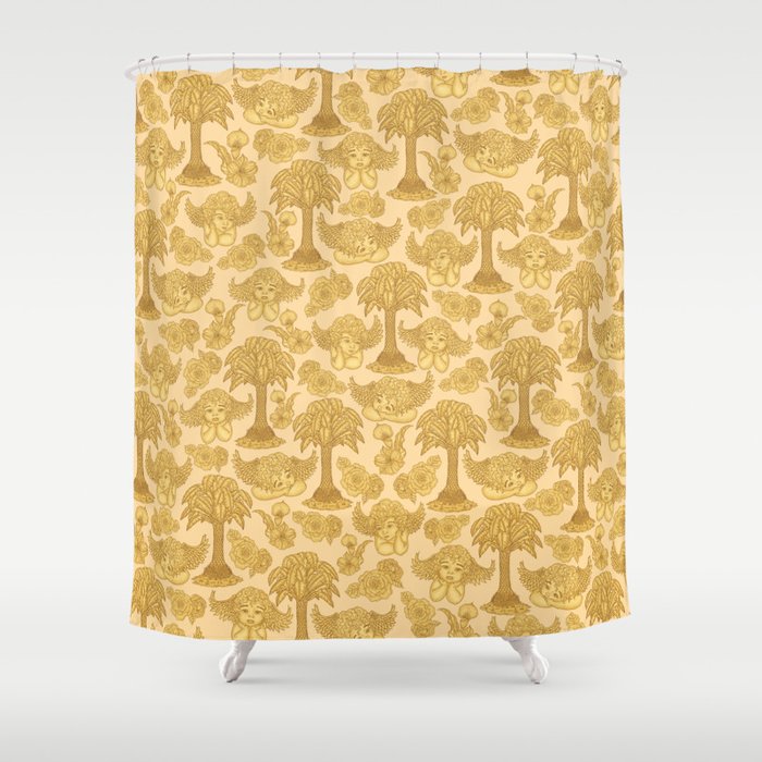 New Temple Pattern Shower Curtain