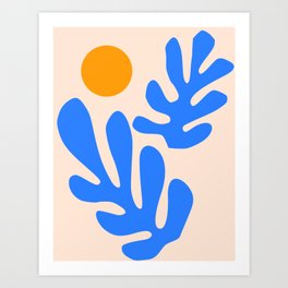 Henri Matisse - Leaves - Blue Art Print